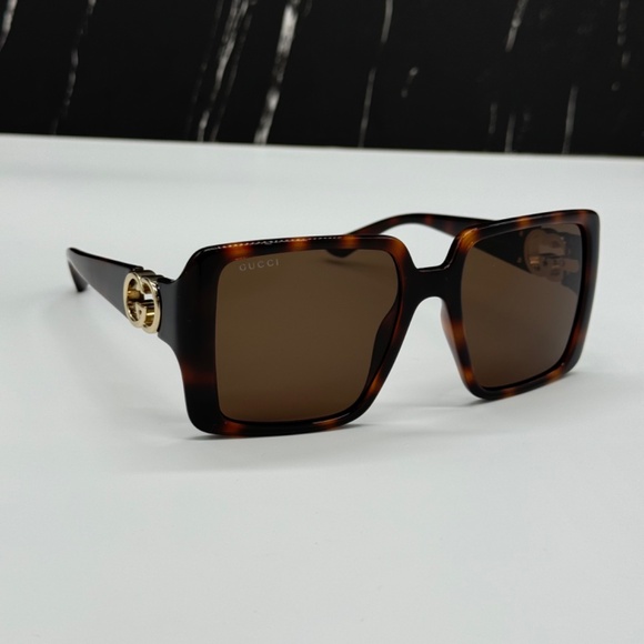 NEW GUCCI GG1692S 002 HAVANA BROWN SQUARE WOMEN GUCCI SUNGLASSES - Picture 4 of 11